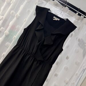 BCBGeneration Black Ruffled Midi Dress